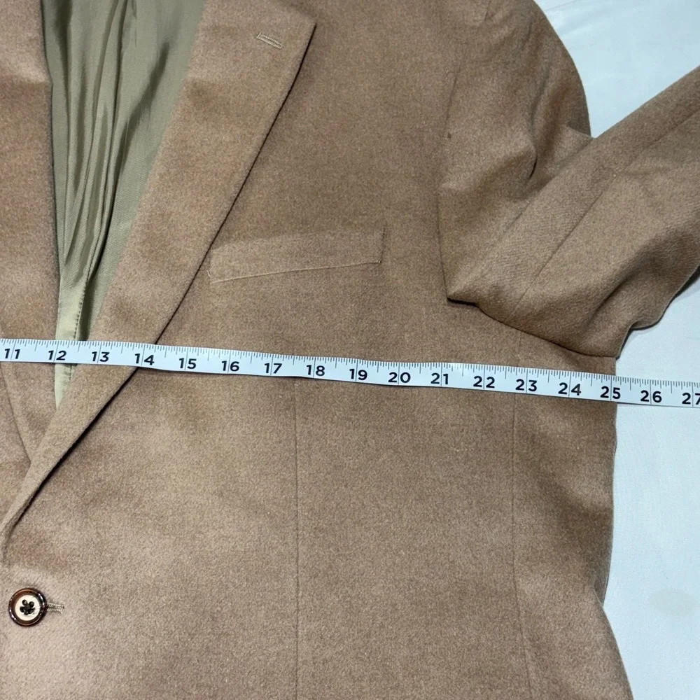 Lauren Ralph Lauren Blazer Mens 48L Tan Wool Silk Cashmere Sport Coat Luxury